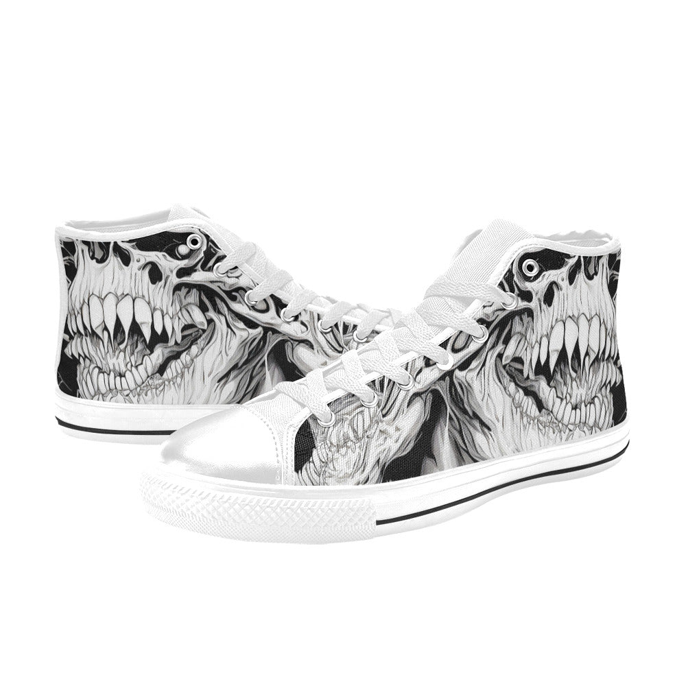 MEN'S Cc Demons Grey Men’S High Top Canvas Neon Fantasy Shoes