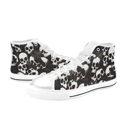 MEN'S Skulls Deluxe Men’S High Top Canvas Cottagecore Custom Sneakers