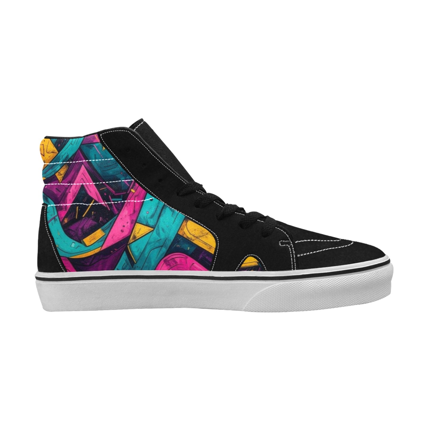WOMEN'S Neon Squiggle Memphis Custom High Top Skateboarding Y2K Custom Sneakers