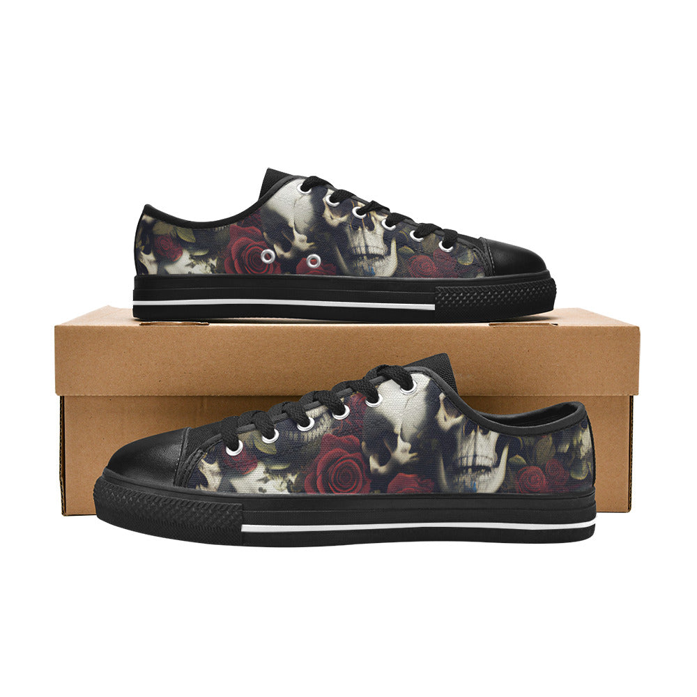 MEN'S Rose Skulls Dark Canvas Neon Fantasy Shoes