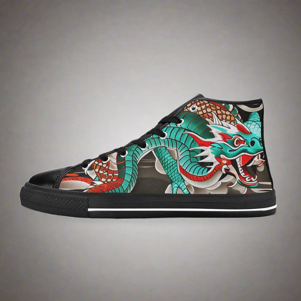 Cherry Blossom White Gold Wearable MEN Bold Art - Freaky Shoes | Custom Art Sneakers