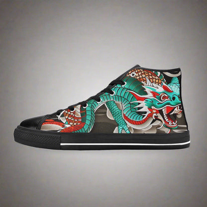 Cherry Blossom White Gold Wearable MEN Bold Art - Freaky Shoes | Custom Art Sneakers