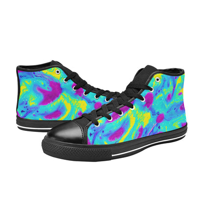 WOMEN'S Tie Dye Splash Retro High Top Canvas Dark Academia Shoes