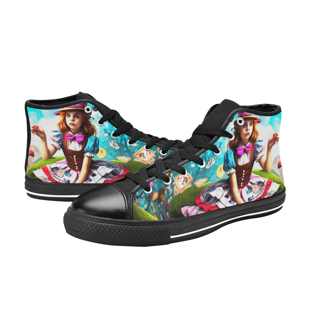 MEN'S Creepy Wonderland Character Surreal High Top Canvas Grunge Custom Sneakers