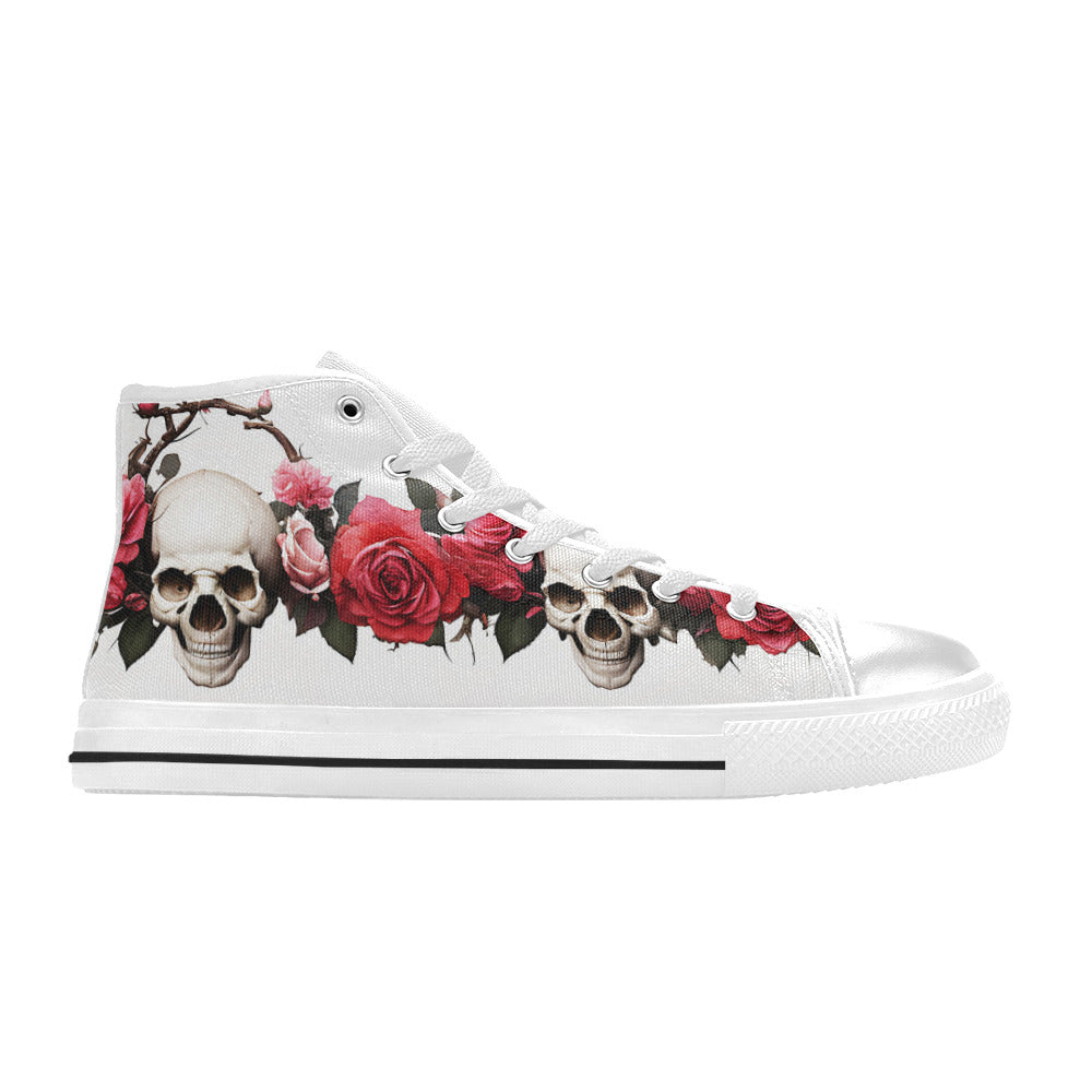 MEN'S Skulls Roses Deluxe 13 High Top Canvas Aesthetic Shoes