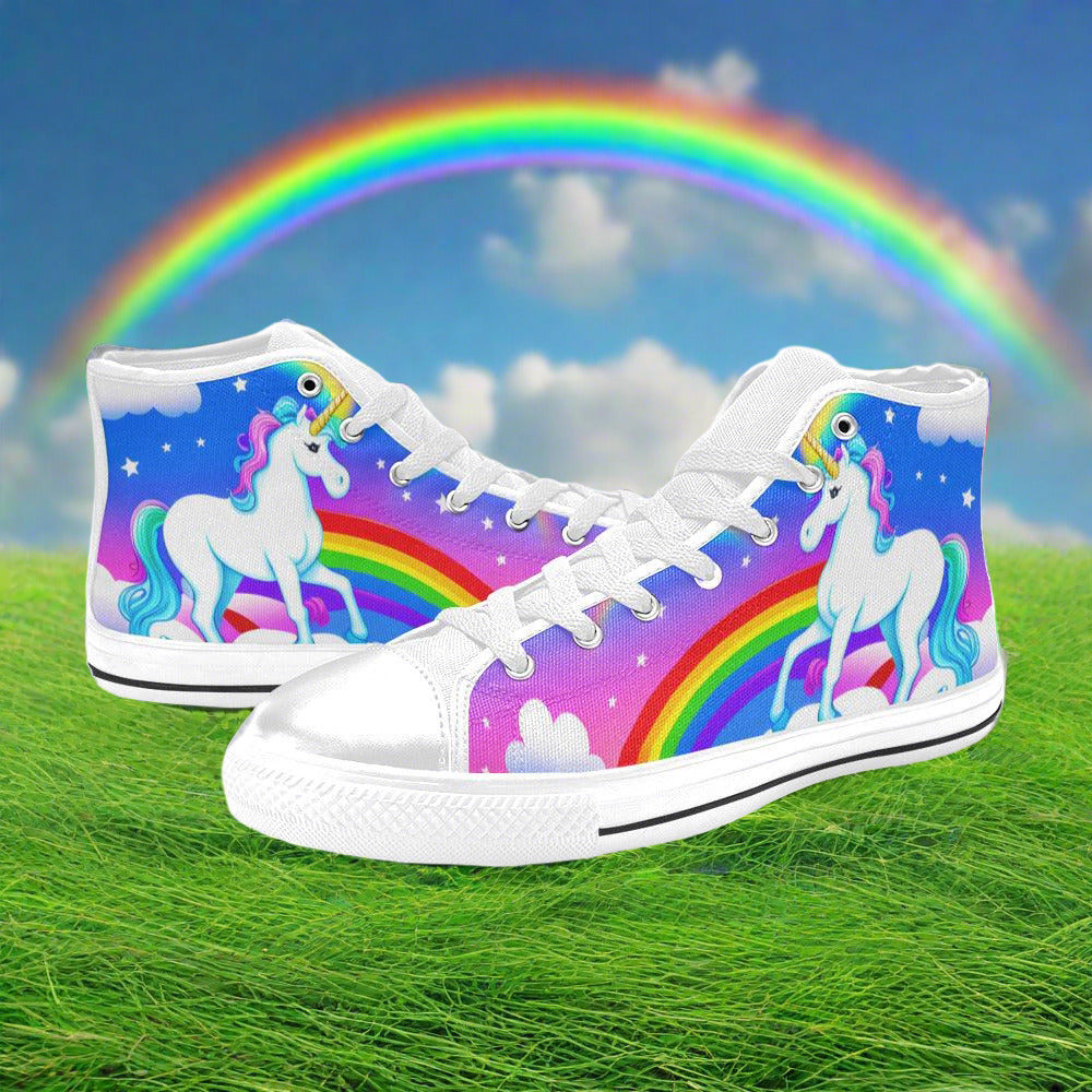 Butterfly Rainbow Green Emerald Wearable WOMEN Bold Art - Freaky Shoes | Custom Art Sneakers
