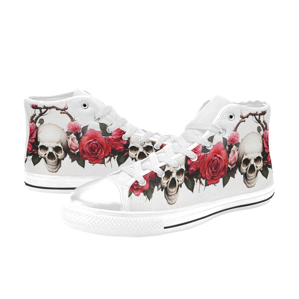 MEN'S Skulls Roses Deluxe 13 High Top Canvas Aesthetic Shoes