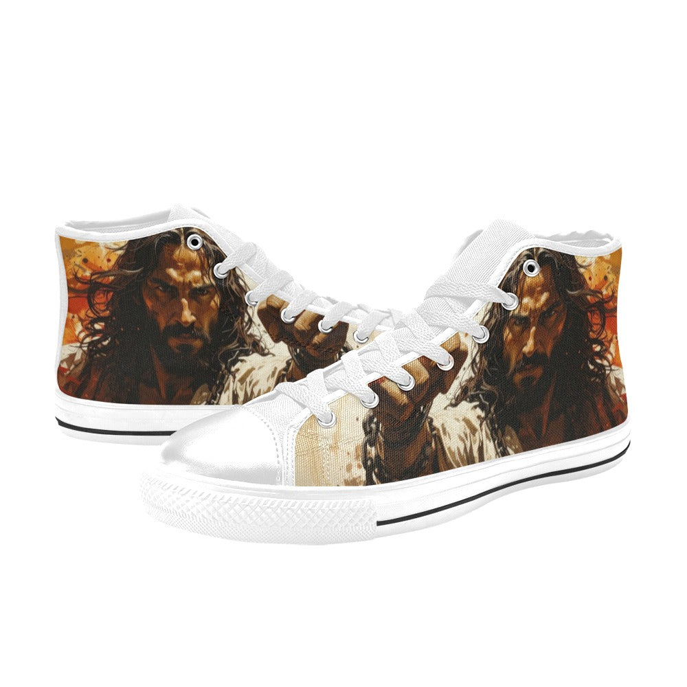 WOMEN'S Jesus_Ht_02 High Top Canvas Surreal Sneakers
