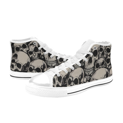 MEN'S Cc Retro Skulls Art High Top Canvas Grunge Custom Sneakers