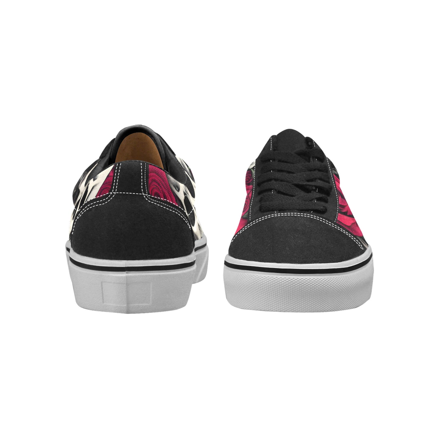 MEN'S 8X - Skulls Roses Low Top Skateboarding Vivid Custom Sneakers
