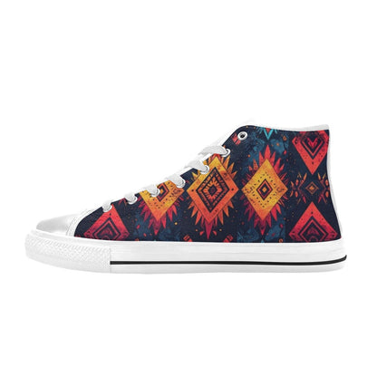 Wild Tribal Ripple 2 Men's High Top Canvas Shoes
