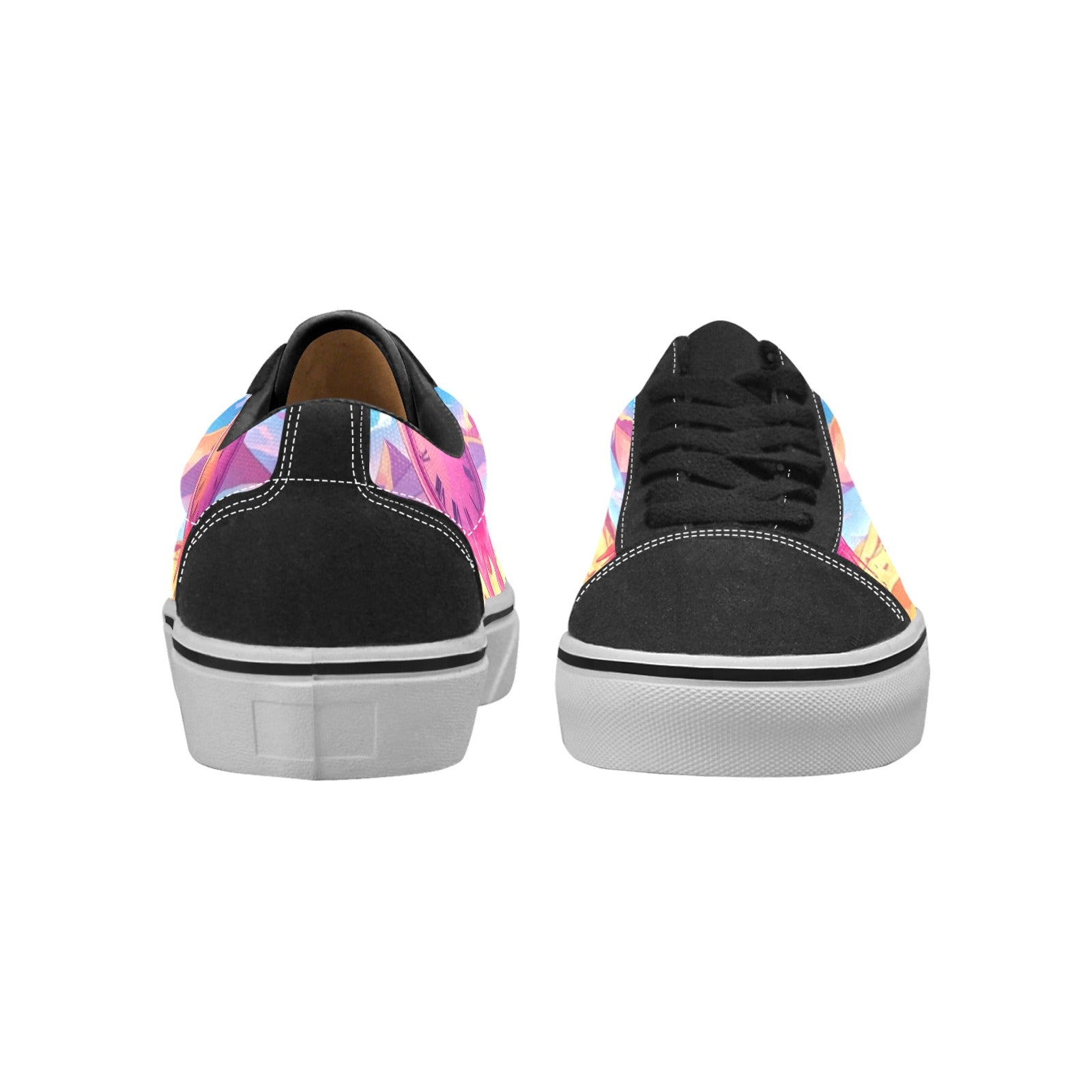 MEN'S Surrealist Dreamscape Pattern, Melting Low Top Skateboarding Aesthetic Shoes