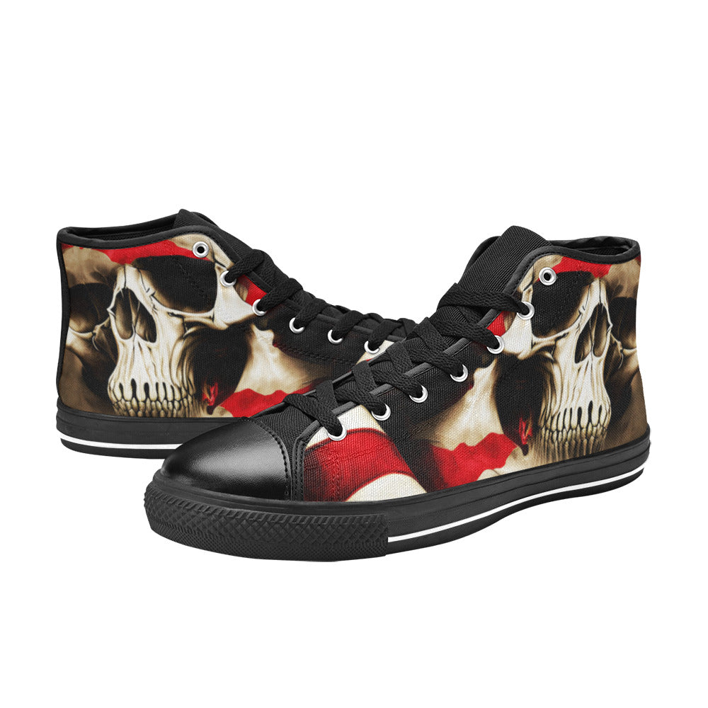 WOMEN'S Cc Patriotic Usa Flag High Top Canvas Vivid Custom Shoes