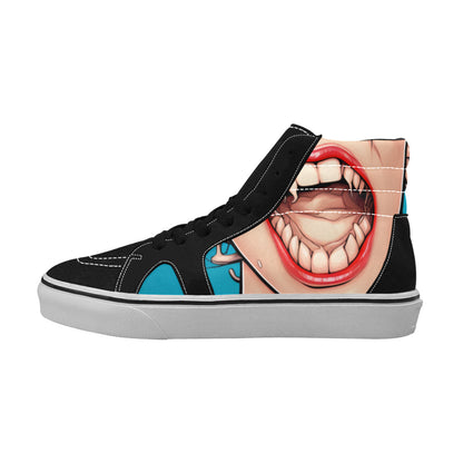 MEN'S Comic Mouth Art Two High Top Skateboarding Dreamcore Sneakers
