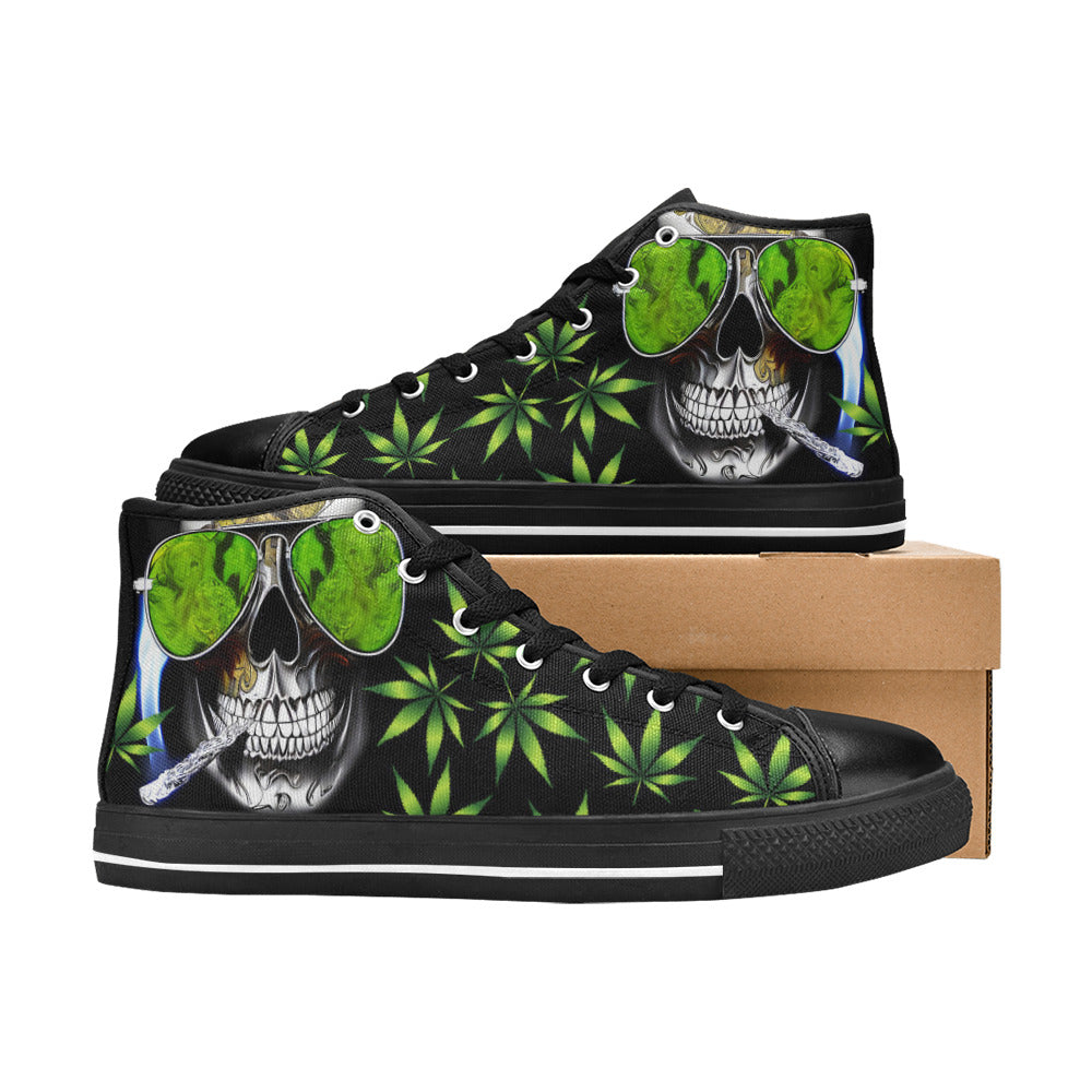 WOMEN'S Cc 420 Skull Weed High Top Canvas Vivid Shoes