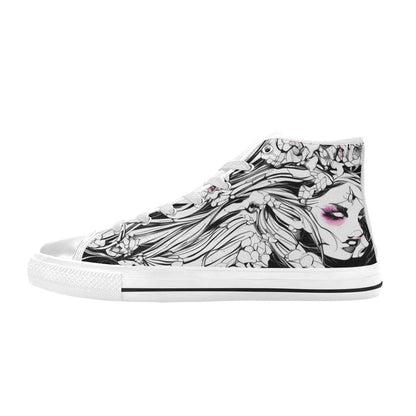 WOMEN'S Ink Art 2 High Top Canvas Dreamcore Custom Sneakers