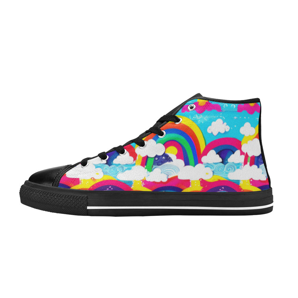 WOMEN'S Clouds Unicorns Art High Top Canvas Vibrant Chaos Shoes