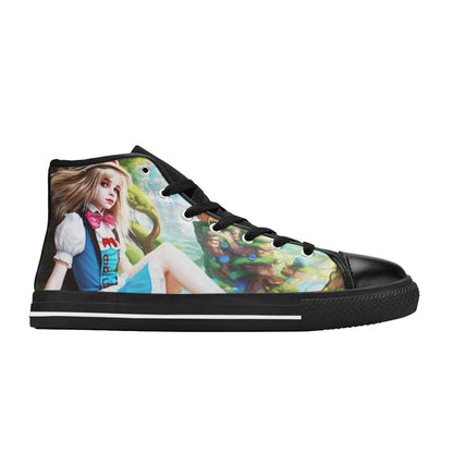 WOMEN'S Acid Creepy Wonderland Psychedelic High Top Canvas Y2K Sneakers