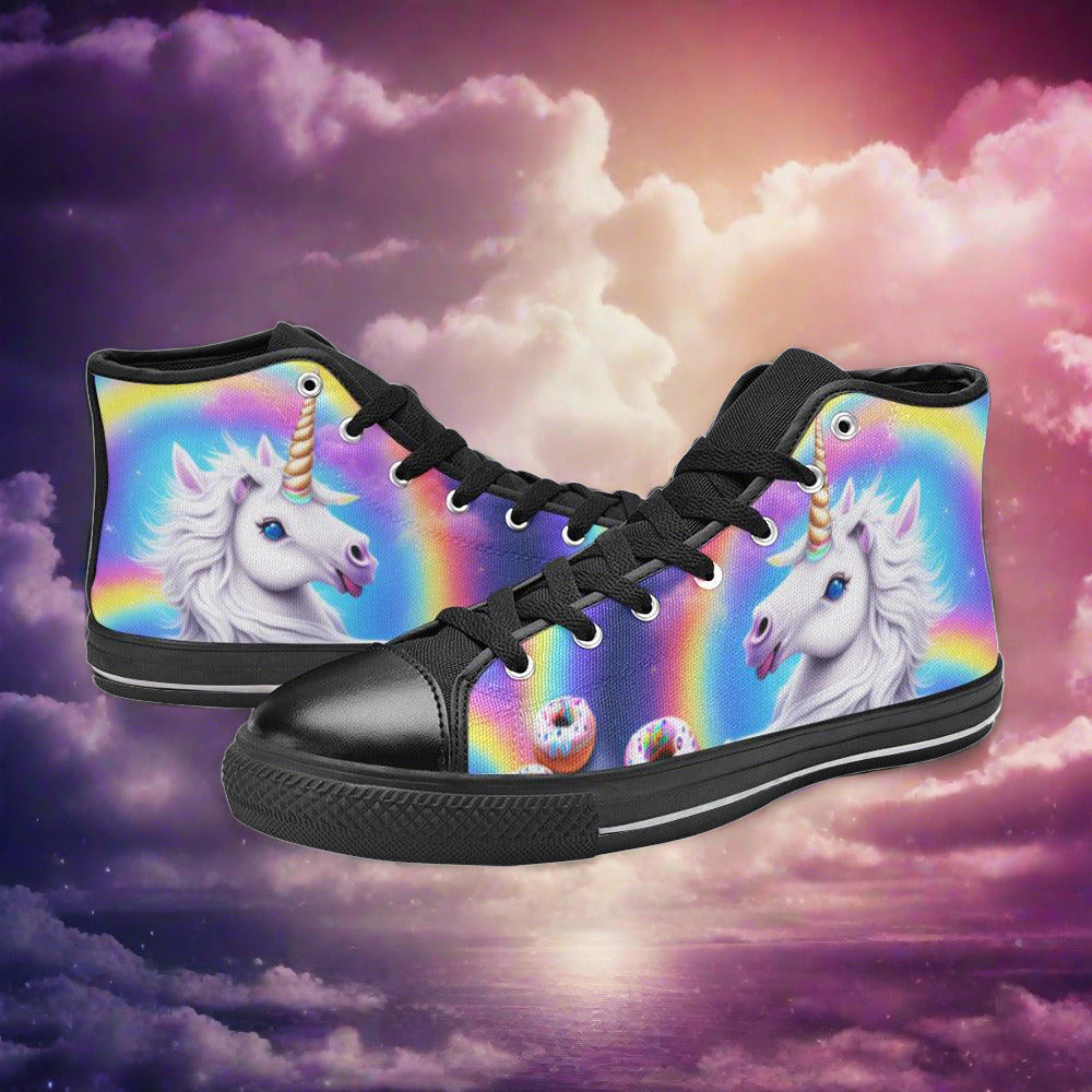 Butterfly Rainbow White Gold Unique MEN Bold Art - Freaky Shoes | Custom Art Sneakers