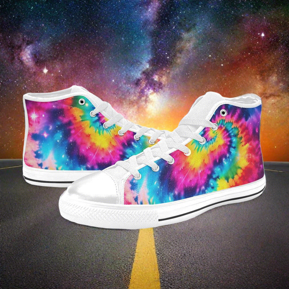 Aurora Borealis Dark Cosmic Unique WOMEN Bold Art - Freaky Shoes | Custom Art Sneakers