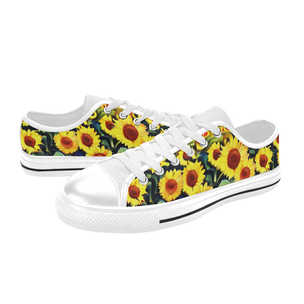 WOMEN'S Sunflowers Art 5 Canvas Vibrant Chaos Sneakers