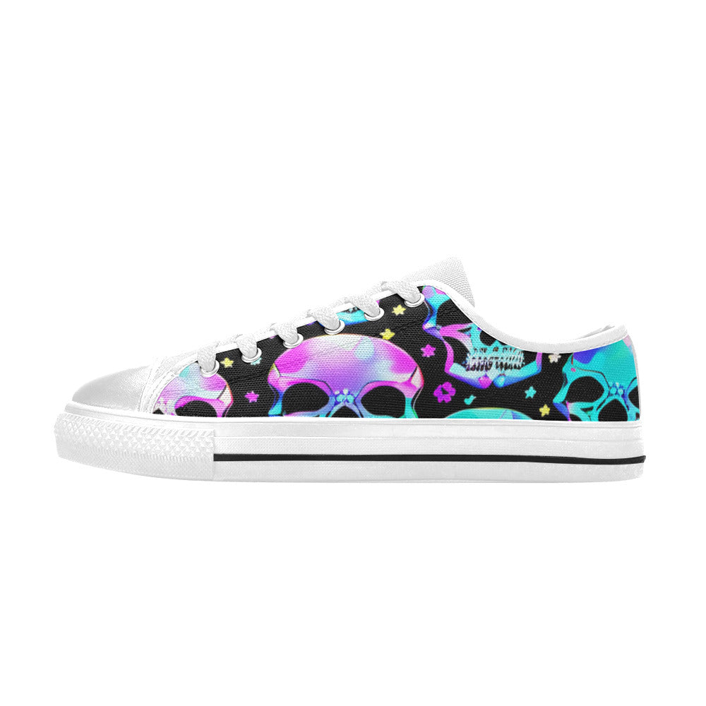 WOMEN'S Bright Skulls Canvas Y2K Sneakers