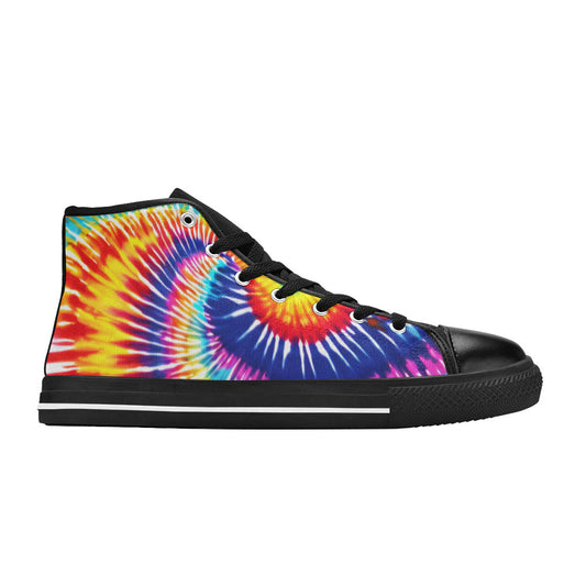 WOMEN'S Tie Dye Splash High Top Canvas Vibrant Chaos Shoes
