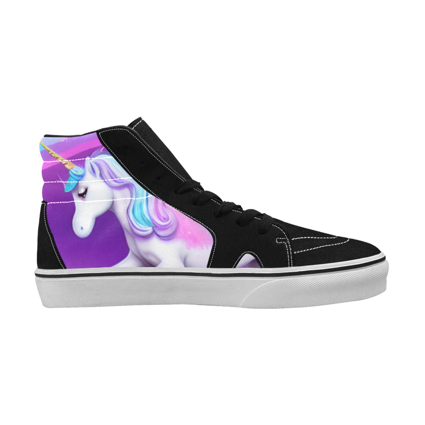 WOMEN'S Unicorn Food Dog High Top Skateboarding Wallpaper Art Shoes