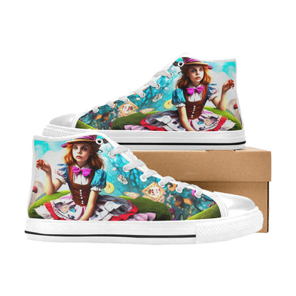 MEN'S Creepy Wonderland Character Surreal High Top Canvas Vibrant Chaos Custom Shoes