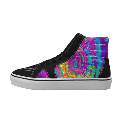 WOMEN'S Tie Dye Art High Top Skateboarding Vivid Custom Shoes