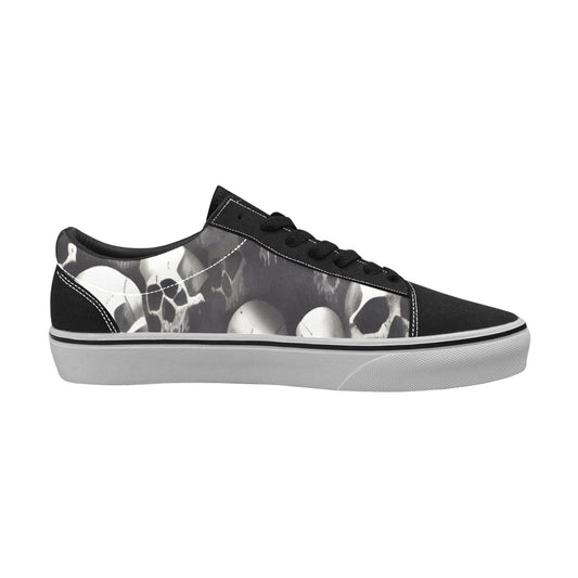 WOMEN'S Skulls One Color Print Low Top Skateboarding Dreamcore Custom Shoes