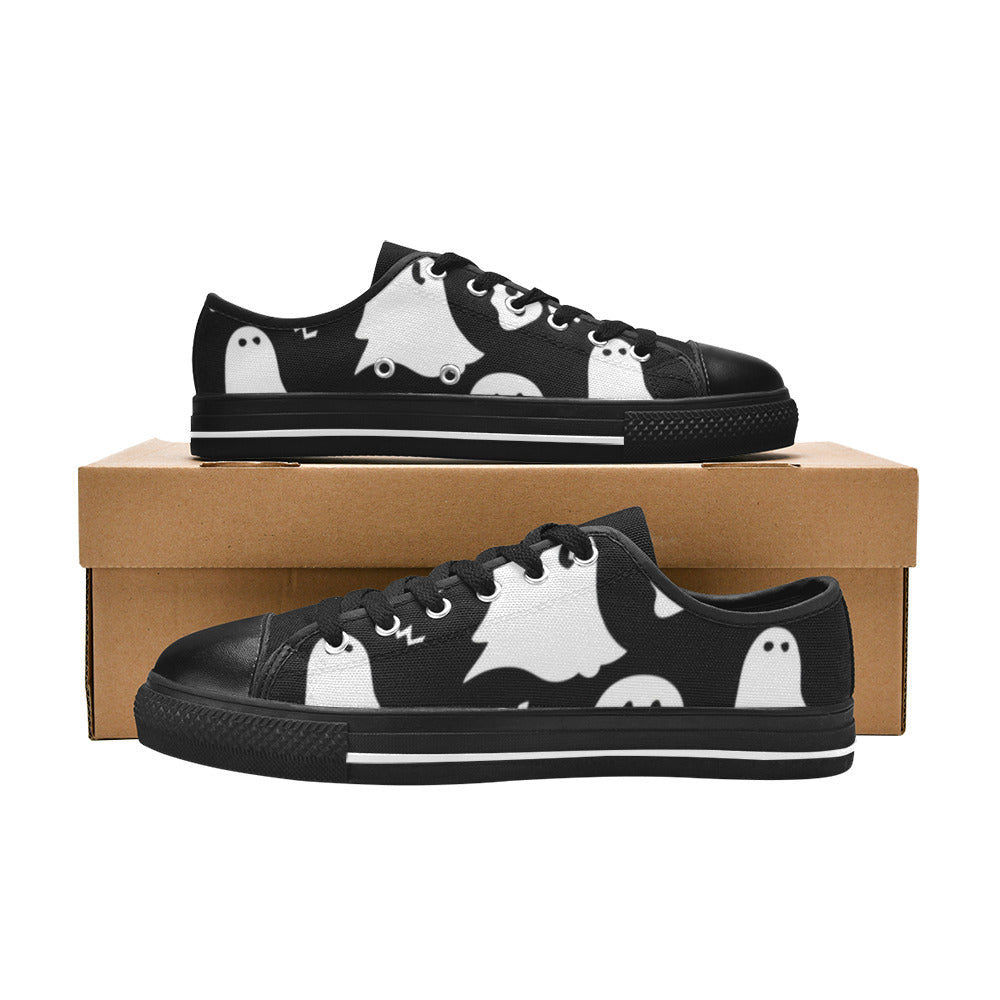 WOMEN'S Boo Halloween Ghosts Canvas Grunge Shoes