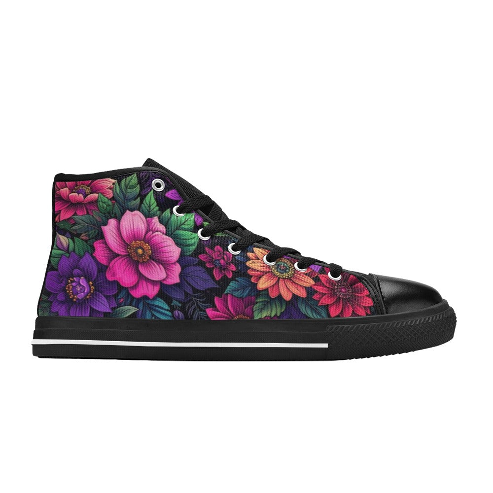 MEN'S Trippy Floral Chaos High Top Canvas Surreal Shoes