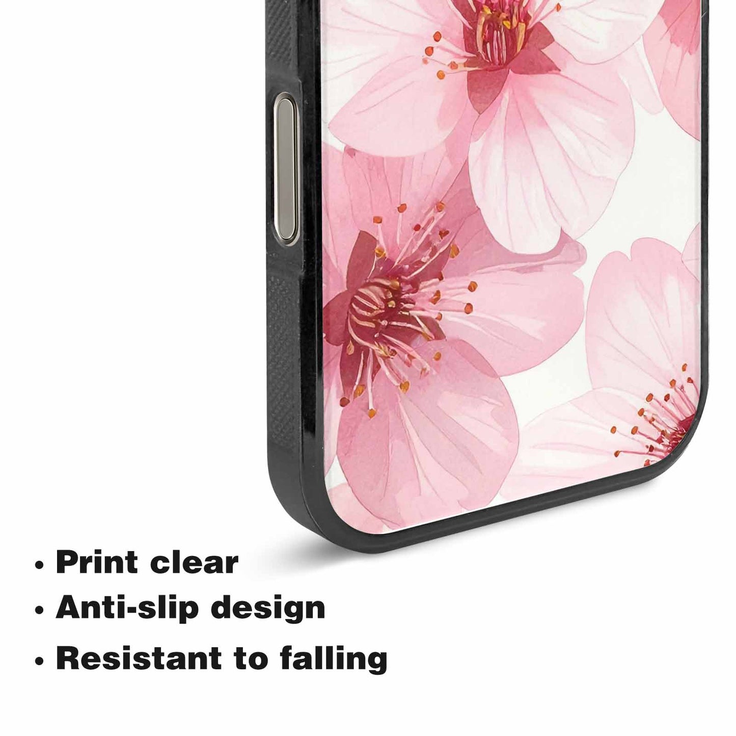 iPhone 15 Pro Max Case — Japanese Cherry Blossom Pattern Sakura Flowers, Personalized Phone Case