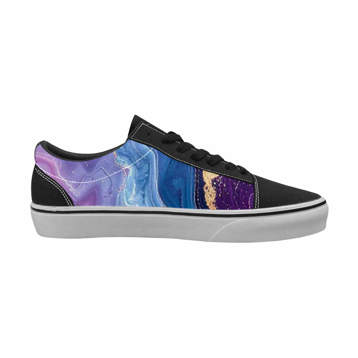 WOMEN'S Marble Galaxy Canvas Lace-Up Vibrant Chaos Custom Sneakers