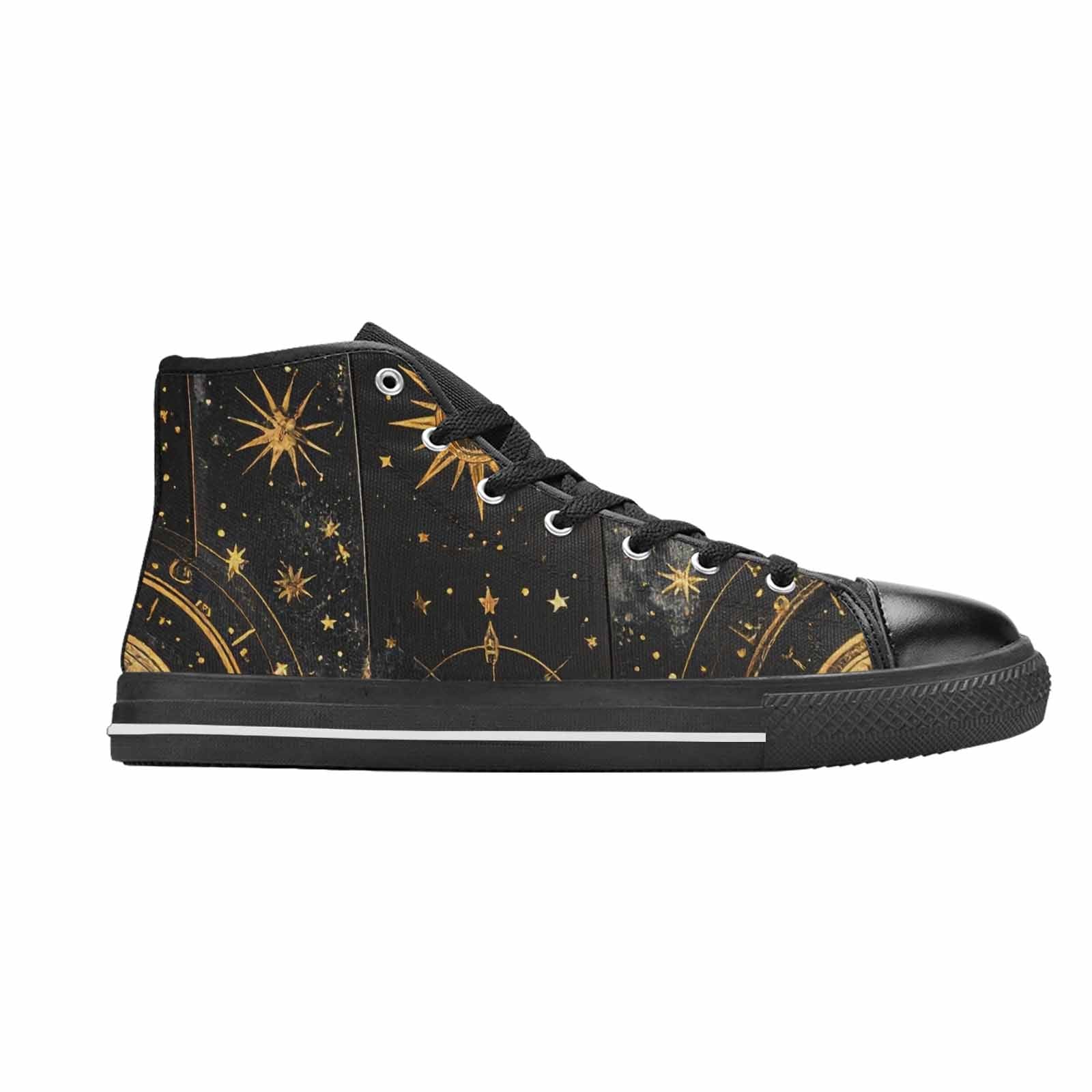 WOMEN'S Zodiac Constellation Star High Top Canvas Cottagecore Custom Sneakers