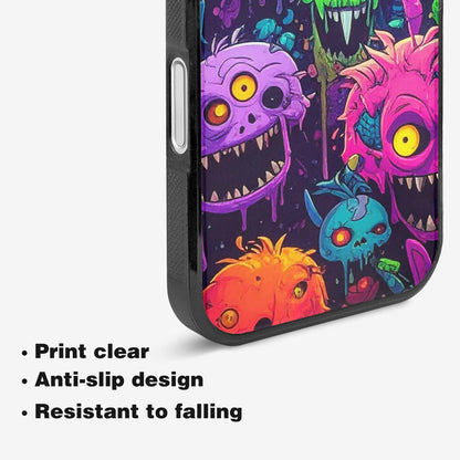 iPhone 16 Plus Case — Mixed Toxic Glow Creature Pattern Hundreds, Custom Print Case Cover