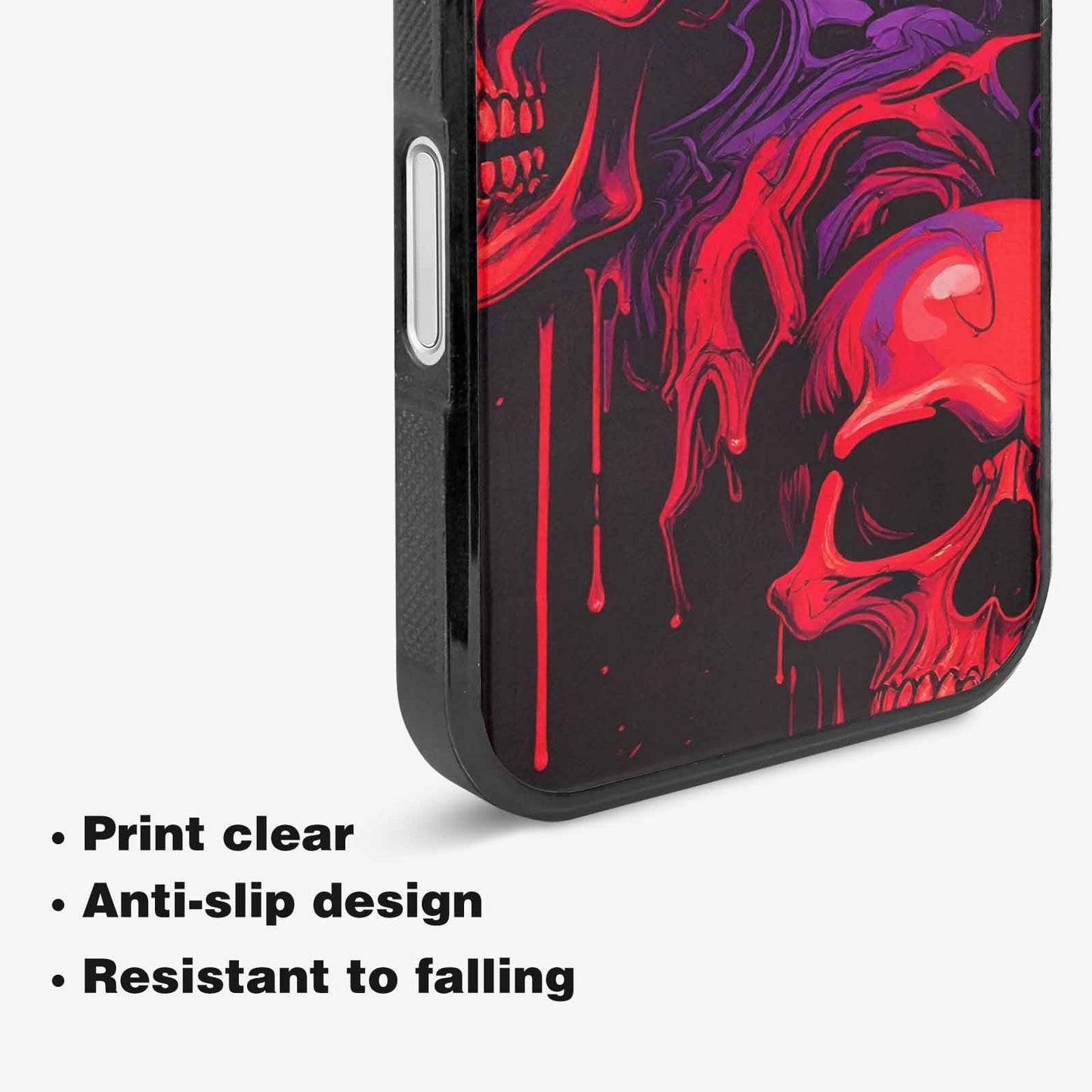 iPhone 16 Case — Red Purple Skeletons Neon Drip Melting, Personalized Phone Case