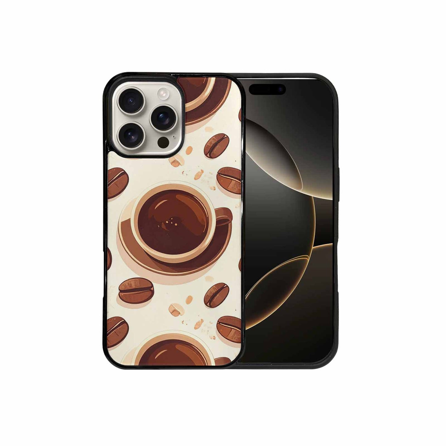 iPhone 16 Pro Max Case — Coffee Cup And Bean Pattern Seamless, Unique Phone Case Design