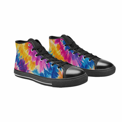 MEN'S Tie Dye Swirl High Top Canvas Cottagecore Sneakers