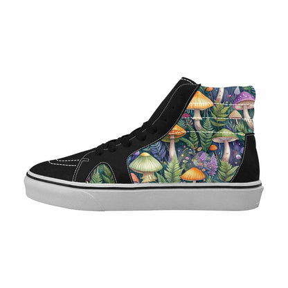 MEN'S Mushrooms  Botanical Mushrooms High Top Canvas Kaleidoscope Custom Sneakers