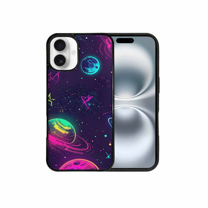 iPhone 16 Plus Case — Space Galaxy Astronaut Pattern Planets Stars, Custom Print Case Cover