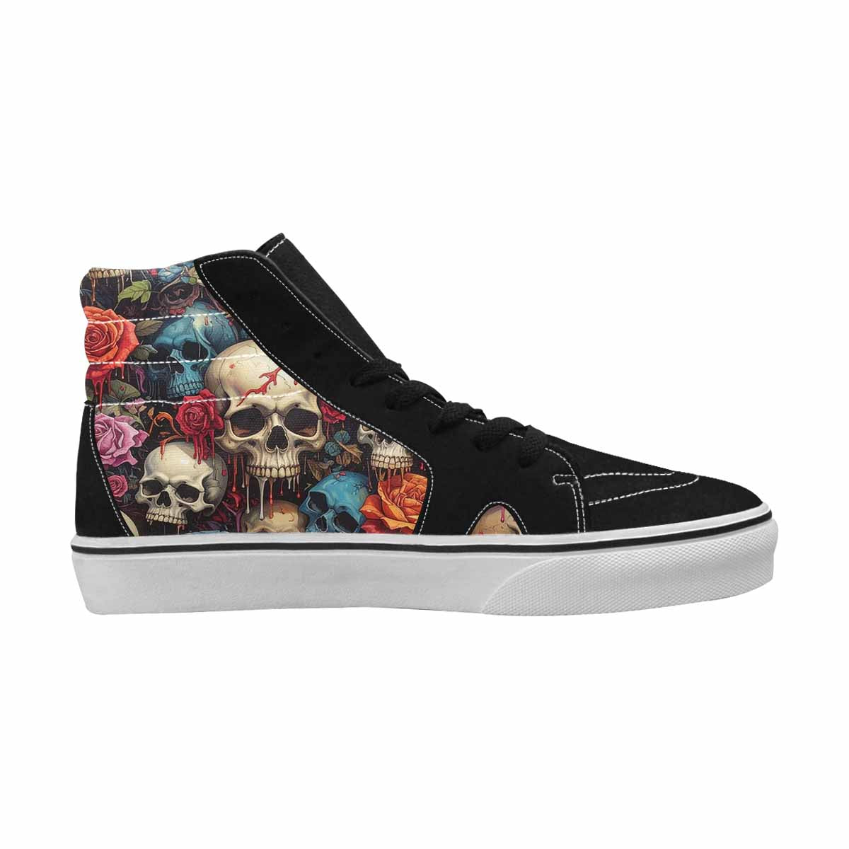 MEN'S Skulls Roses Melting Skulls High Top Canvas Aesthetic Custom Shoes