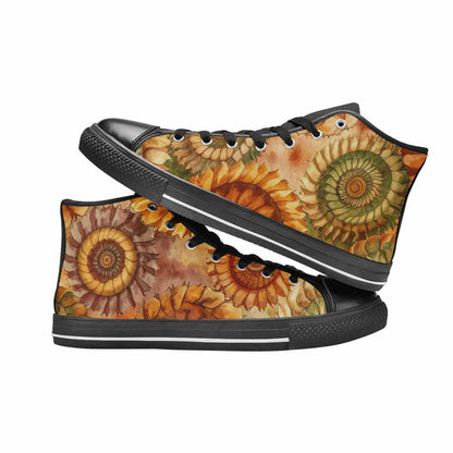 WOMEN'S Tie Dye - High Top Canvas Dark Academia Custom Shoes