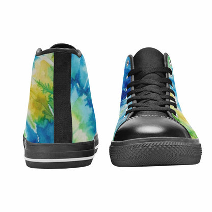MEN'S Tie Dye Swirl High Top Canvas Neon Fantasy Custom Shoes