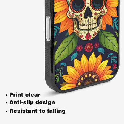 iPhone 16 Plus Case — Sunflowers And Skulls, Custom Designed Case Cover