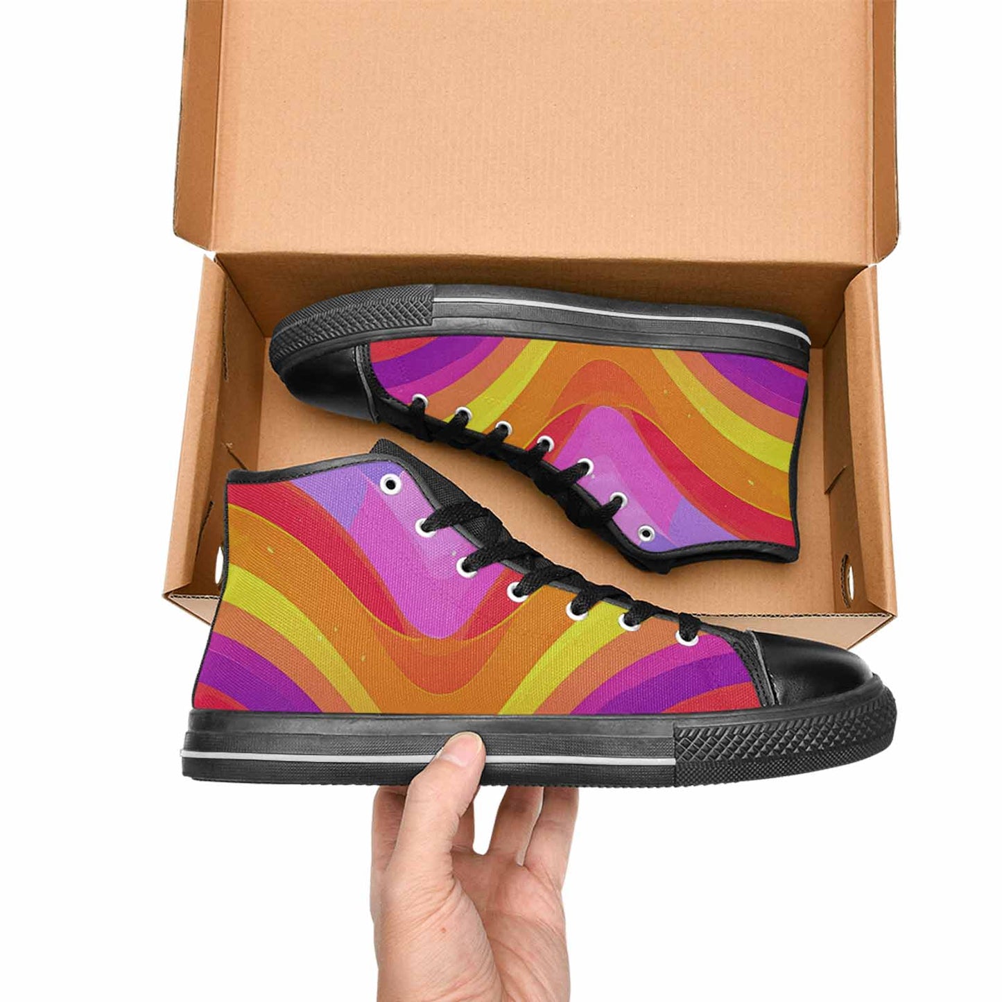 MEN'S Rainbow Pride High Top Canvas Grunge Shoes