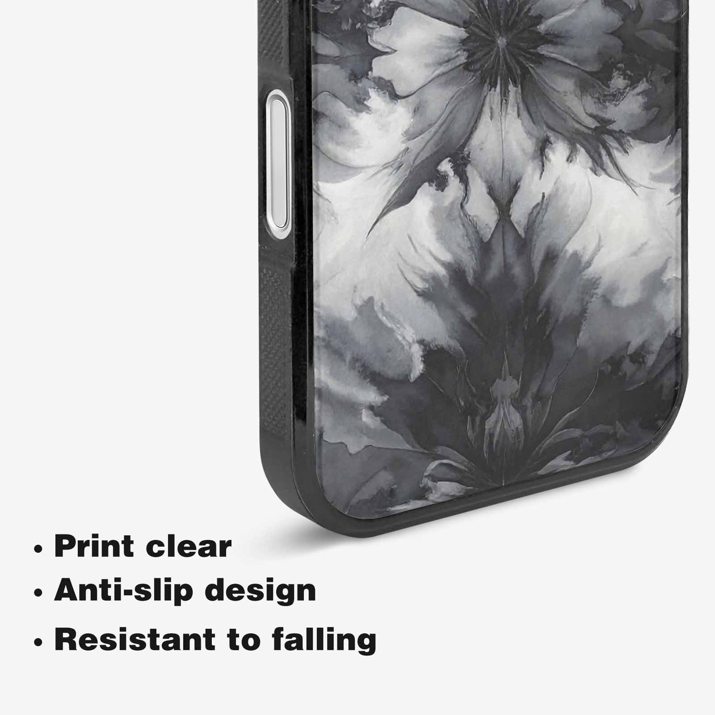 iPhone 16 Plus Case — Tie Dye Black And Gray Blended, Custom Printed Phone Case