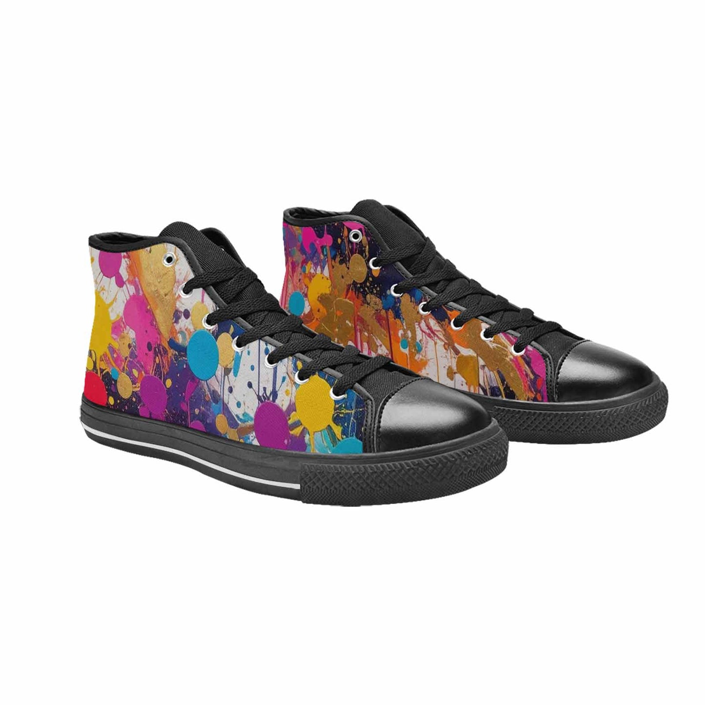 MEN'S Paint Splatter High Top Canvas Dark Academia Sneakers