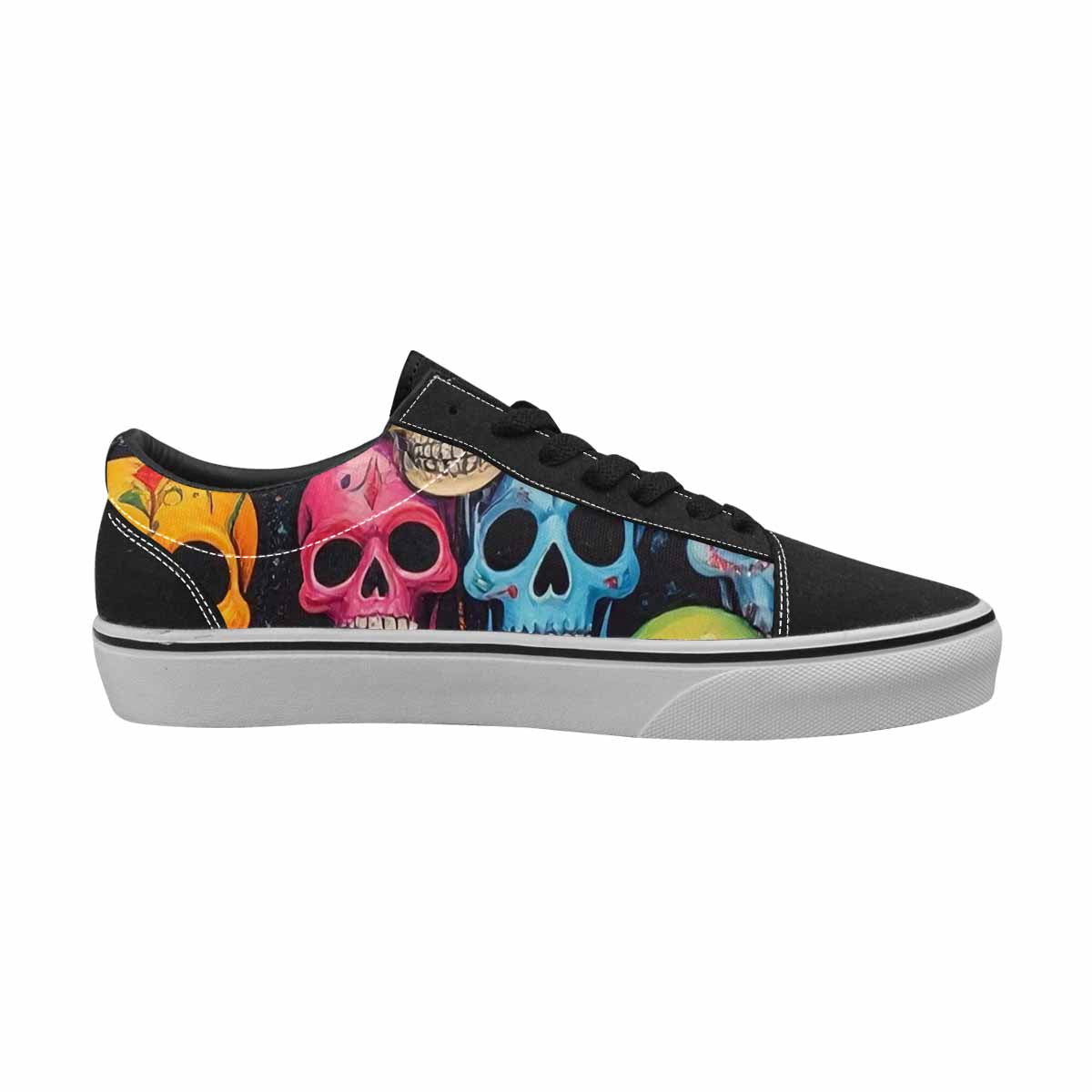 WOMEN'S Skulls (general) Skulls Lace-Up Canvas Aesthetic Custom Shoes